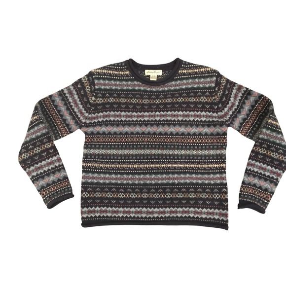 Eddie Bauer Sweaters - Eddie Bauer Vintage 100% Wool Fair Isle Sweater Womens XS  Multi Knit Pullover